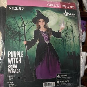 Purple Witch Kids Costume - Size 7-8 new